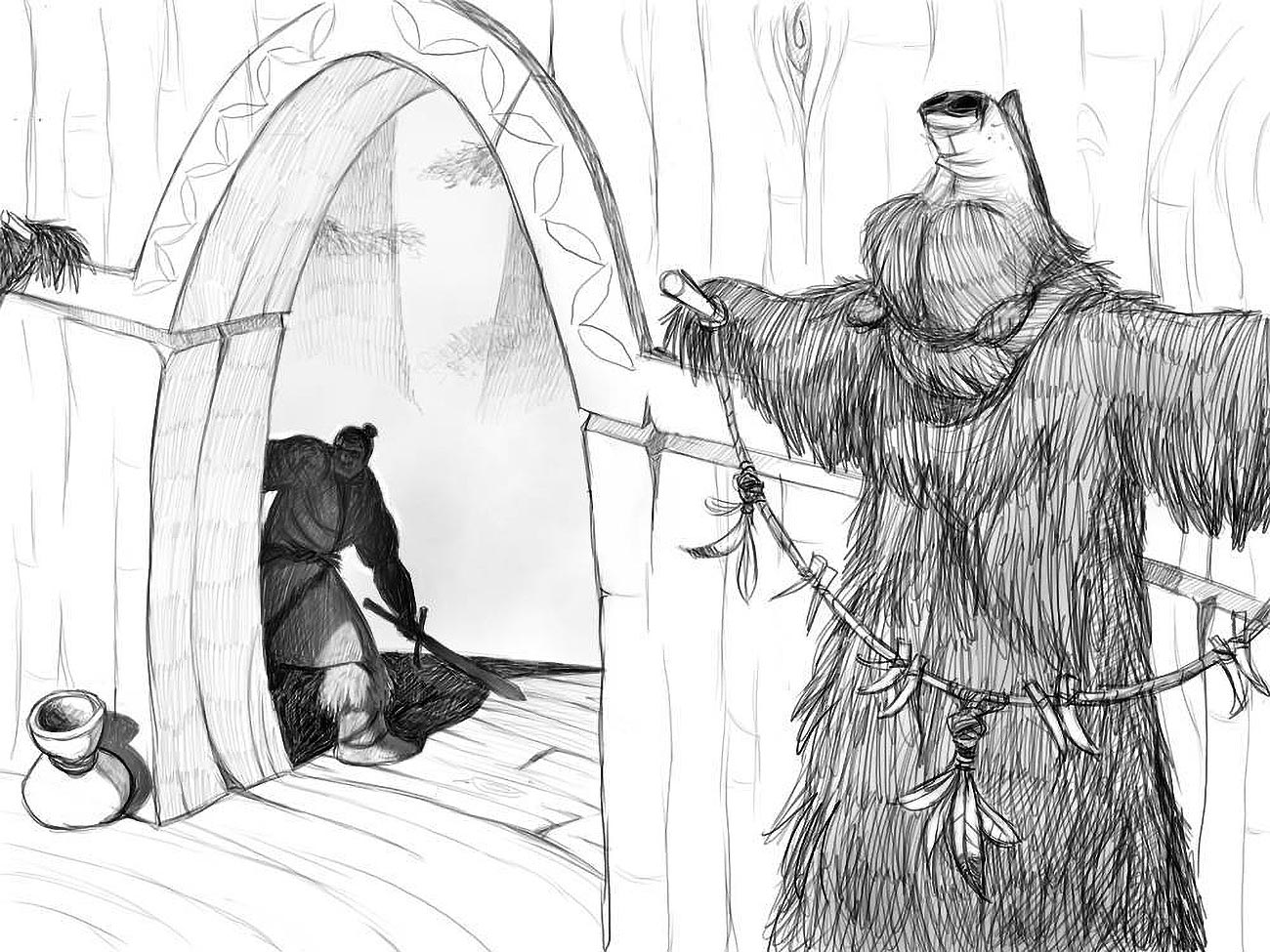 Doorway Sketch from The Mark of Kri