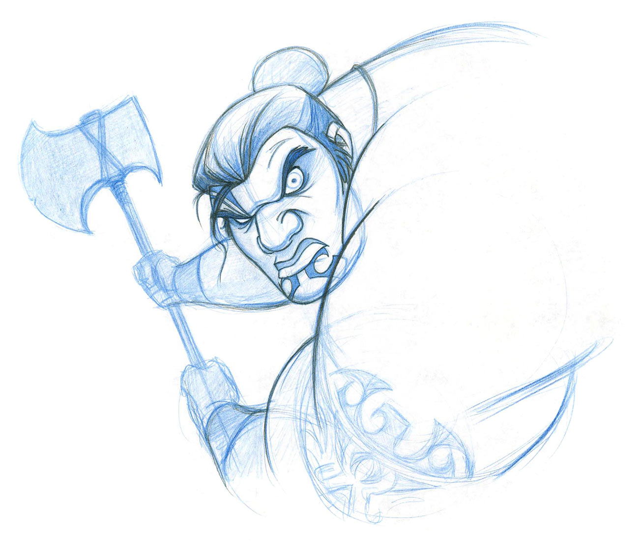 Rau Combat Sketch from The Mark of Kri