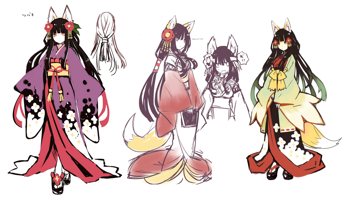 Tsubaki Concept Art from Trinity Universe