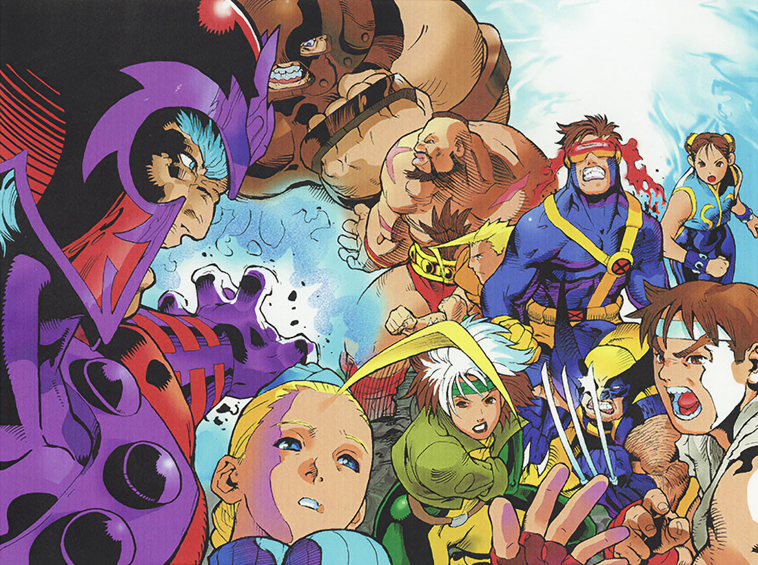 Arcade Flyer Art from X-Men vs. Street Fighter