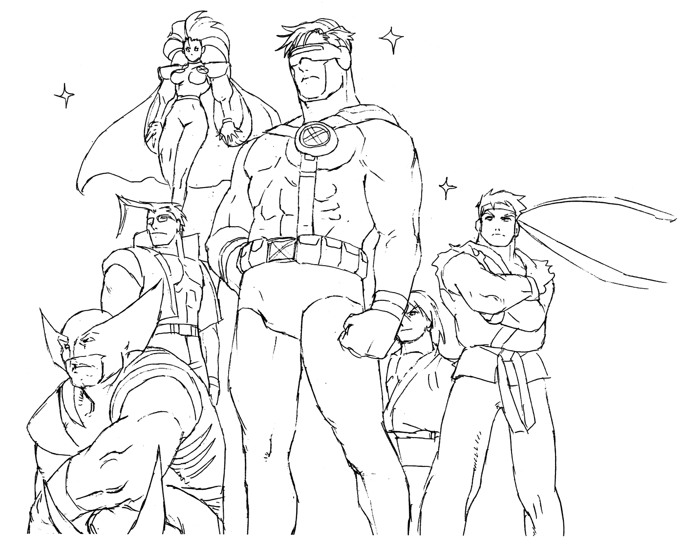 Cyclops' Ending Sketch 1 from X-Men vs. Street Fighter