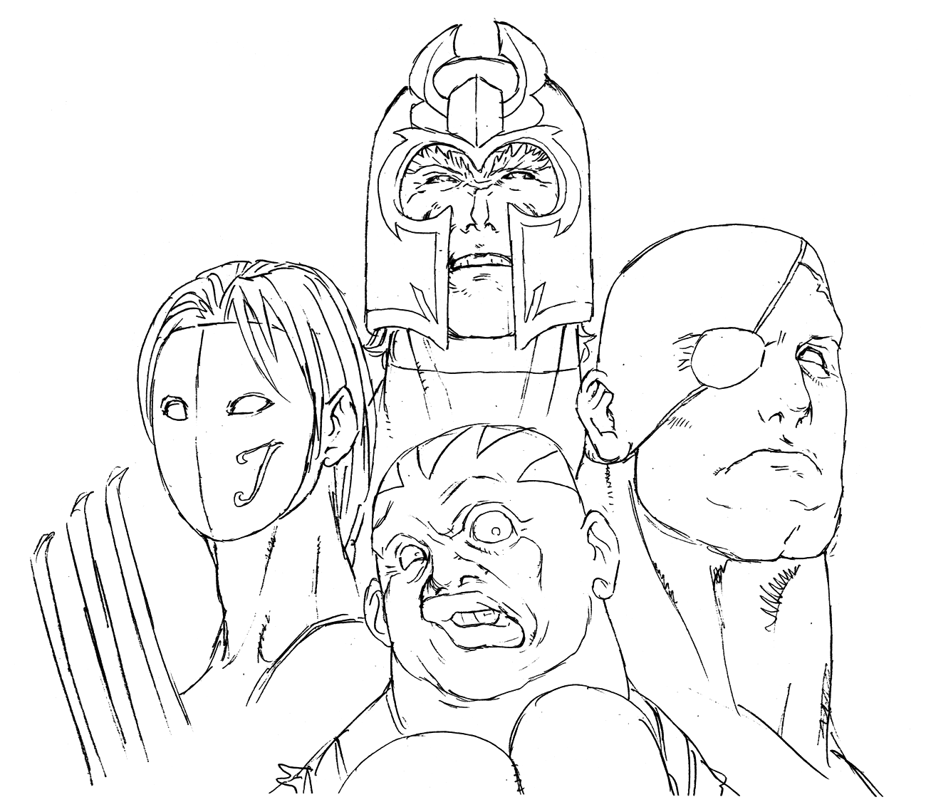 Magneto's Ending Sketch from X-Men vs. Street Fighter