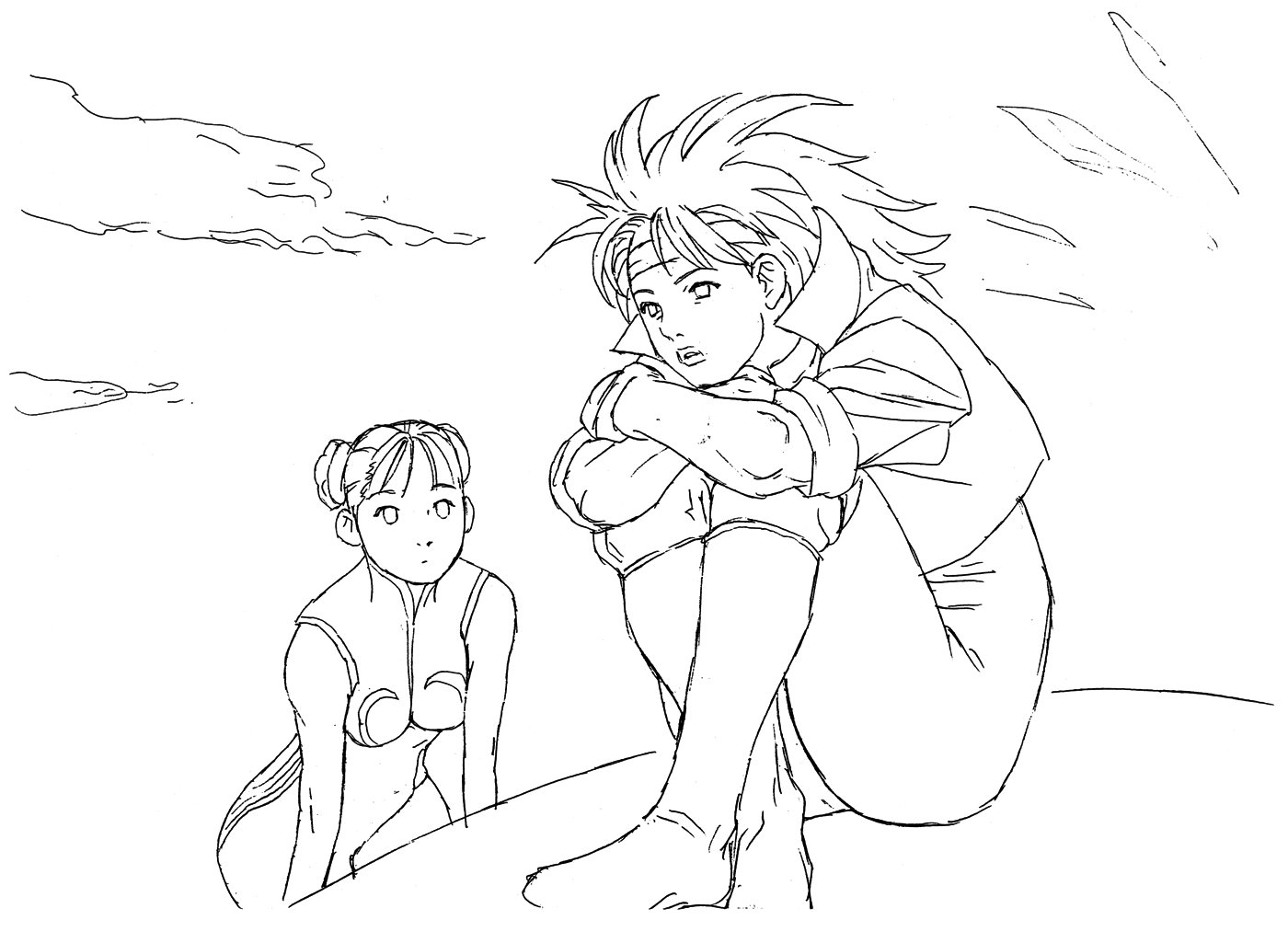 Rogue's Ending Sketch from X-Men vs. Street Fighter