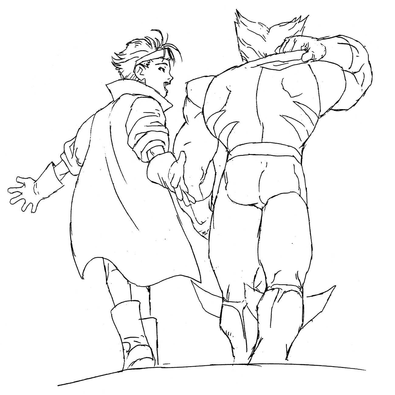 Wolverine's Ending Sketch from X-Men vs. Street Fighter